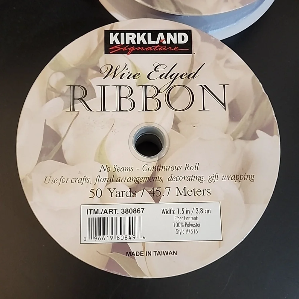 3 Rolls Kirkland Wire-edged Ribbon, 65 yards approx total